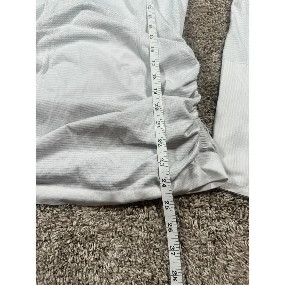 Lululemon Run: Swiftly Tech Long Sleeve Scoop *Ruched Heathered White Size 6